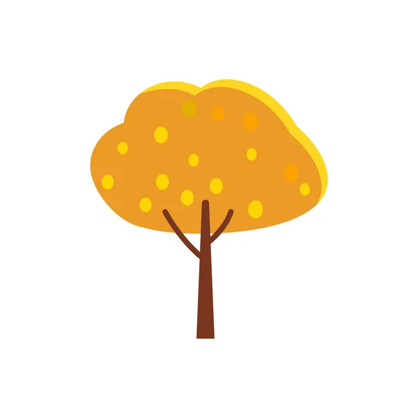 橙冠黄叶秋树 — 图库矢量图片