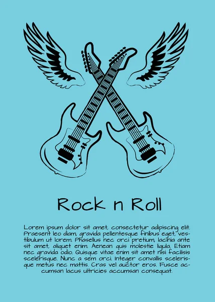 Rock and Roll muziek Poster vectorillustratie — Stockvector