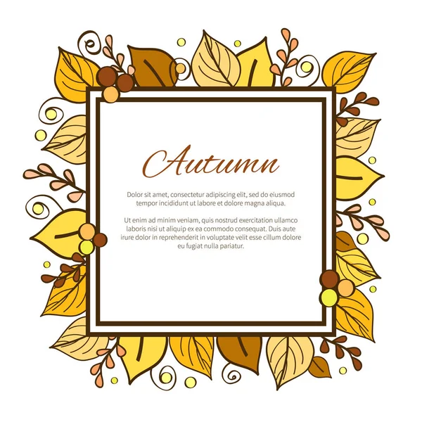 Herfst Frame en bladeren op vectorillustratie — Stockvector