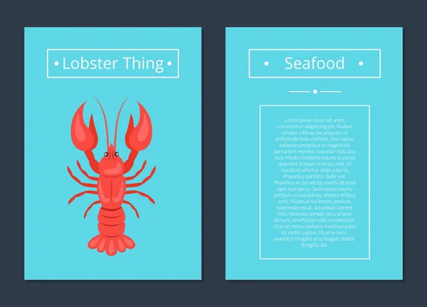 Homar rzecz Seafood plakat czerwone raki wektor — Wektor stockowy