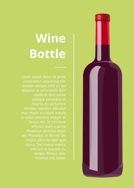 Vektör çizim posterinde şarap şişe yeşil