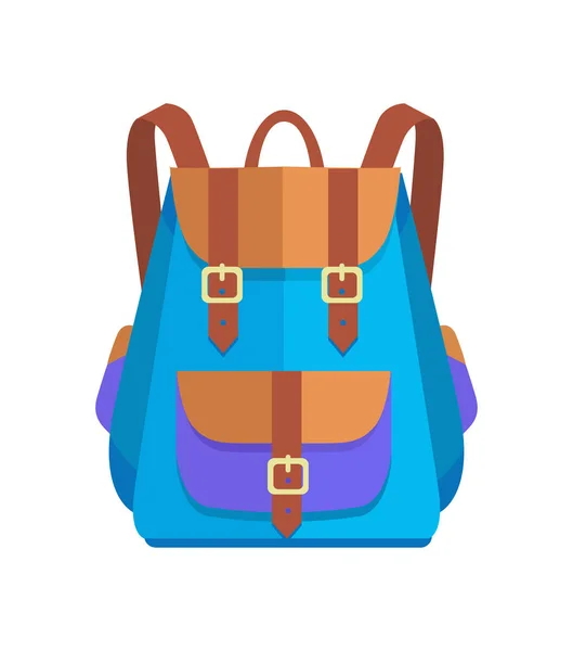 Rucksack Unisex em marrom e azul Cores Vector — Vetor de Stock