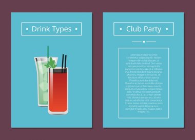 Club Party içecekler tipi Promo Poster kokteyller ile