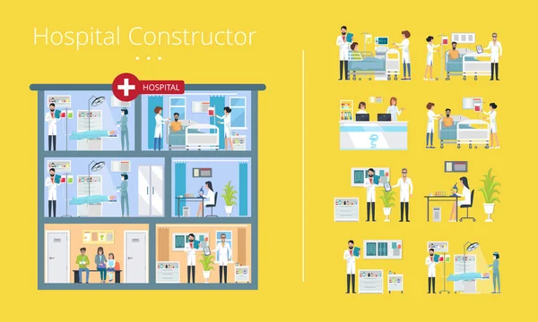 Ziekenhuis Constructor regeling vectorillustratie — Stockvector