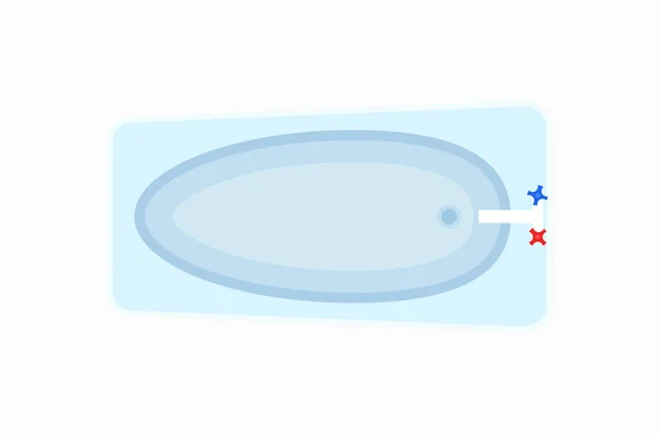 Illustrazione vettoriale ovale bianca dell'icona della vasca da bagno — Vettoriale Stock