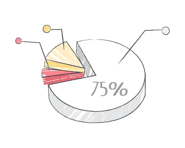 Pasta grafiği veri vektör çizim temsil eden — Stok Vektör