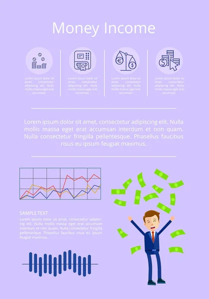 Statistiques sur le revenu monétaire Illustration vectorielle — Image vectorielle