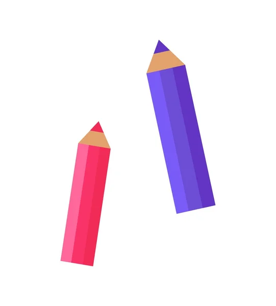 Pink and Purple Pencils Vector Illustration — Stock Vector