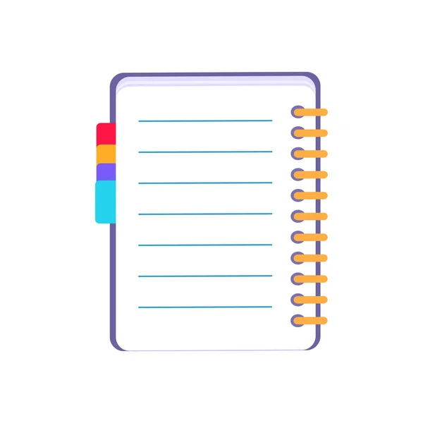Paarse Notebook Icon vectorillustratie op wit — Stockvector