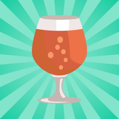 Bir yudum bira şeffaf cam vektör