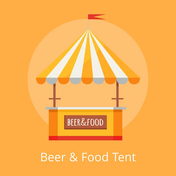 Beer and Food Festival Tent Vector Illustration — Stock Vector