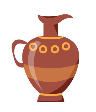 Beyaz kil sürahi izole vektör closeup