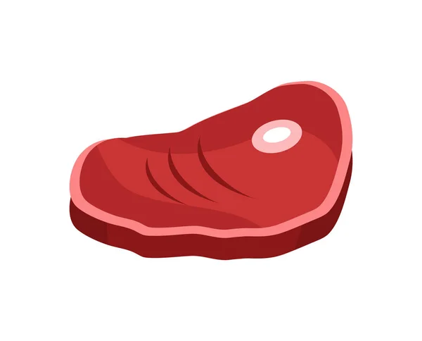 Bife de Bacon na Ilustração do Vetor Ósseo Isolado — Vetor de Stock