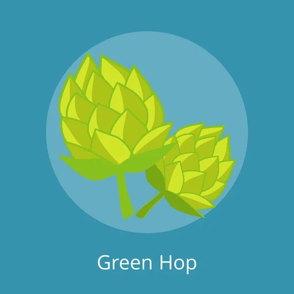 Zelená Hop vektorové ilustrace, samostatný ikony — Stockový vektor
