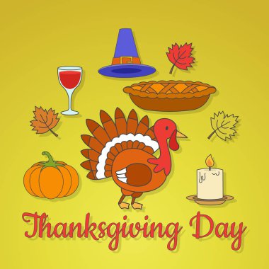 Şükran günü kavramı ile tatil sembolleri