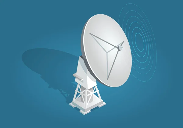 Radar plat satellite plat plat et thème de l'ombre — Image vectorielle