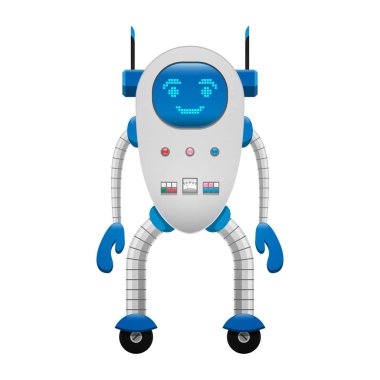 Elektronik Robot tekerlekleri izole illüstrasyon