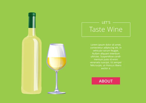 Vamos a probar el vino Diseño Web Vector Ilustración — Vector de stock