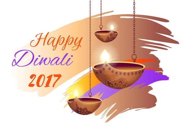 Happy Diwali 2017 Poster auf Vektorillustration — Stockvektor