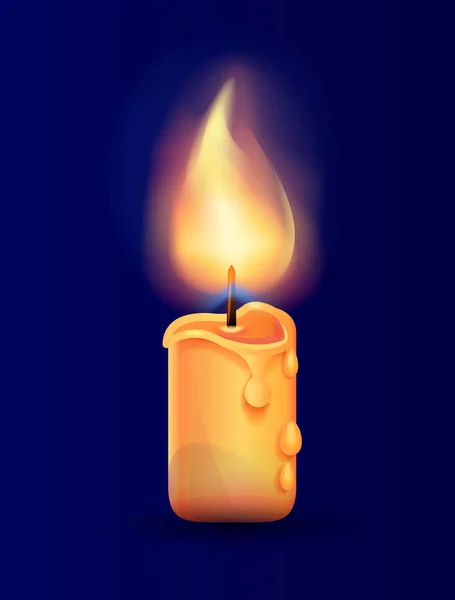 Спалювання свічки в реалістичному дизайні Векторна піктограма — стоковий вектор
