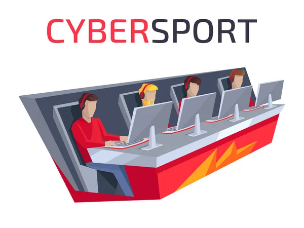 벡터 일러스트 레이 션에 팀의 Cybersport 아이콘 — 스톡 벡터