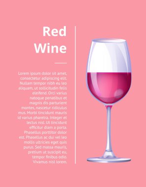 Kırmızı şarap parlak cam simge vektör çizim