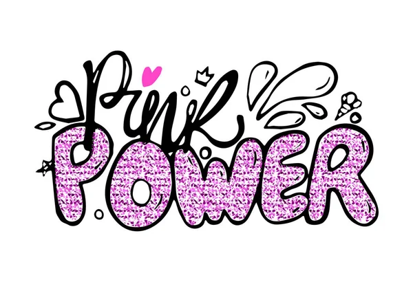 Ilustração colorida do vetor do grafite do poder rosa — Vetor de Stock