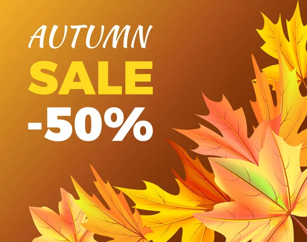Herbstverkauf -50% Rabatt auf Icon Vektor Illustration — Stockvektor