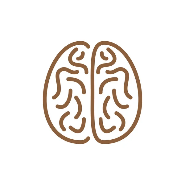 Icon of Brain of Brown Color Vector Illustration — стоковый вектор