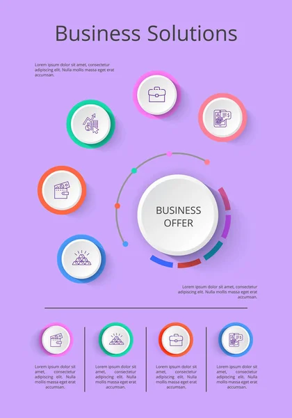 Présentation des solutions d'entreprise avec Icons Vector — Image vectorielle