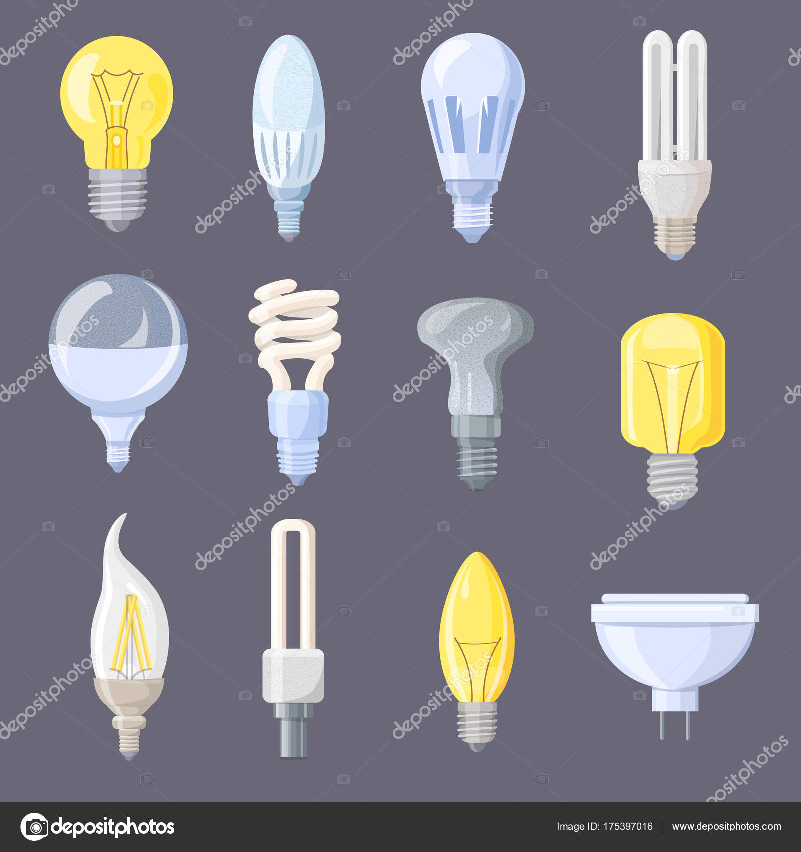 Collection Of Light Bulbs On Vector Ilration Stock Collection Of Light Bulbs Icons With Electric Elements Used In Lamps And House Way To Economy Vector Ilration Isolated On Grey By Robuart