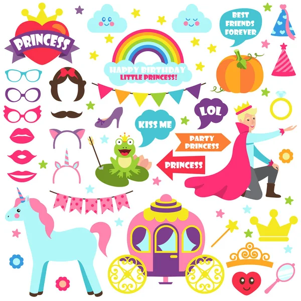 Sprookje Carnaval iconen Vector Illustratie Set — Stockvector