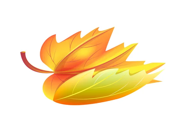 Złotej jesieni żółty liść wektor ilustracja ikony — Wektor stockowy