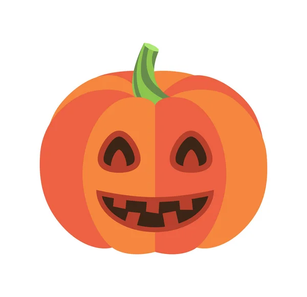 Primer plano de la sonriente ilustración de vectores de calabaza — Archivo Imágenes Vectoriales