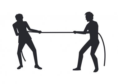 Erkekler rekabet vektör çizim closeup