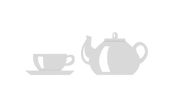 Teekanne mit Tasse Symbol Vektor Illustration — Stockvektor