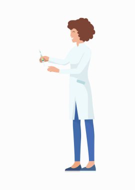 Hemşire şırınga simge vektör çizim ile