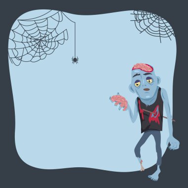 Cadılar Bayramı Poster ve zombi vektör çizim