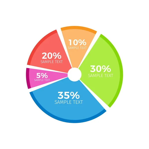 Infographic Pie předěl v části zobrazit procentuální poměr — Stockový vektor