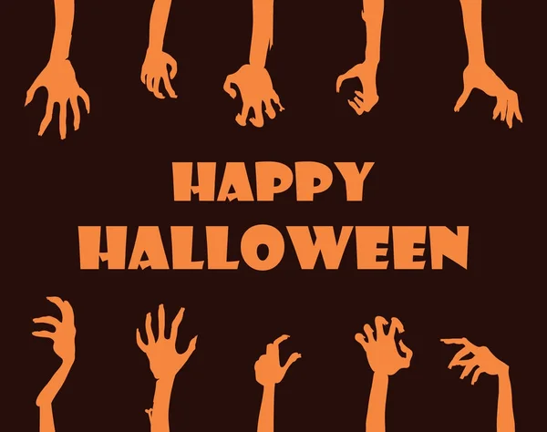 Happy Halloween Banner Hands Illustration vectorielle — Image vectorielle