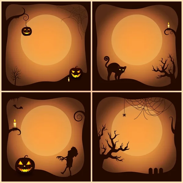 Halloween Posters collectie vectorillustratie — Stockvector