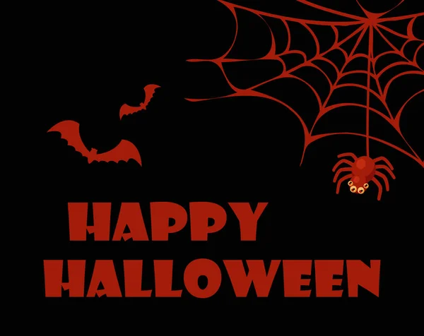 Feliz Halloween Rojo y Negro Vector Ilustración — Vector de stock