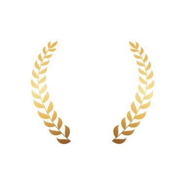 Altın beyaz simgesine izole zeytin ağacı dalı