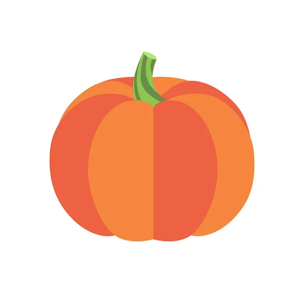Halloween Pumpkin ikoną warzywo zielony łodyga — Wektor stockowy