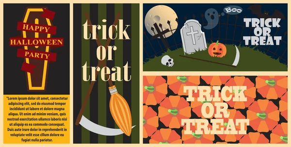 Colección Trick or Treat en la ilustración vectorial — Vector de stock