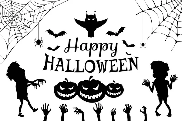 Joyeux Halloween avec Titre sur Illustration vectorielle — Image vectorielle