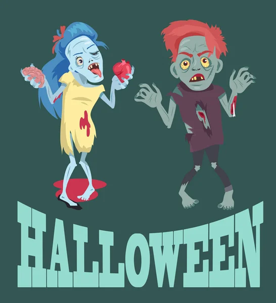 Halloween und Zombies Bilder Vektor Illustration — Stockvektor