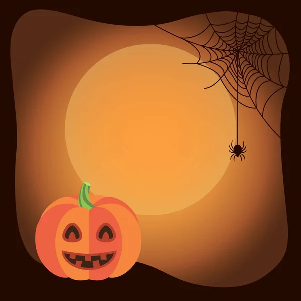 Halloween Affiche Arrière-plan avec drôle de citrouille — Image vectorielle