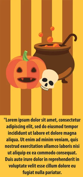 Halloween zucca ghisa Vat di Pozione Poster — Vettoriale Stock