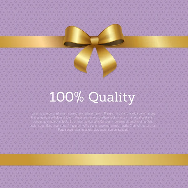 Ruban de conception de carte de certificat de vente de qualité 100 — Image vectorielle